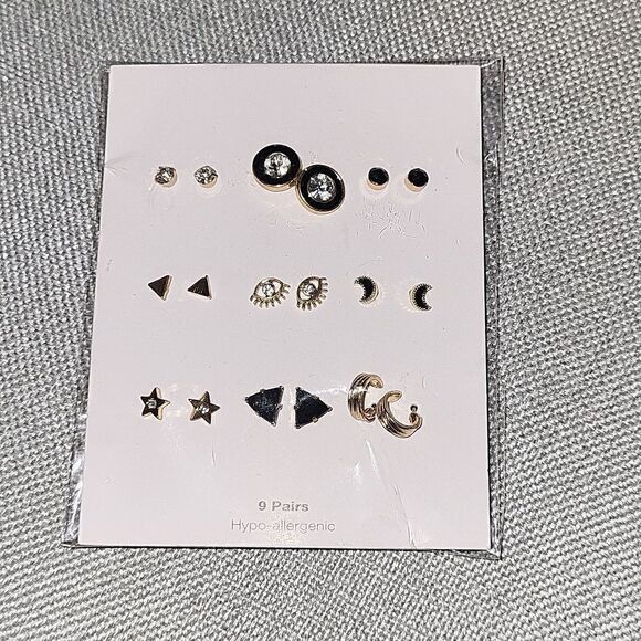 Jewelry Stud Earring Collection 9 Pairs. - Picture 3 of 5